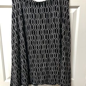 Black and White Talbots Flair Skirt